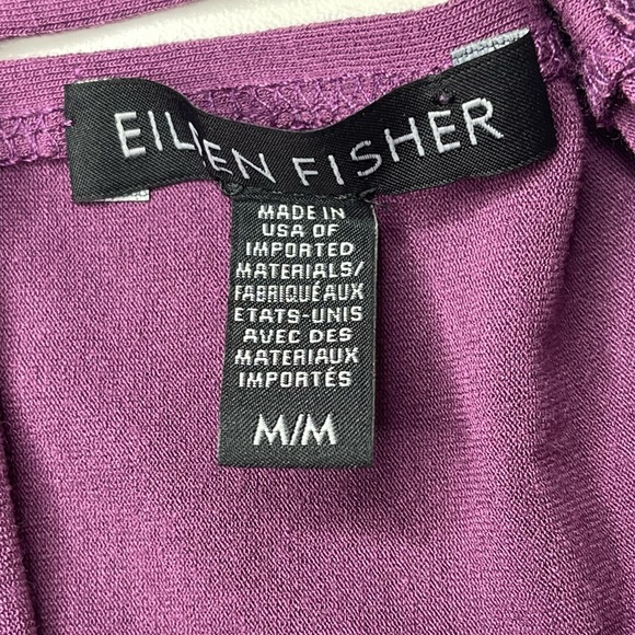 Eileen Fisher Curan Purple Bateau Neckline Twist Back Jersey Dress Size Medium - Picture 8 of 12